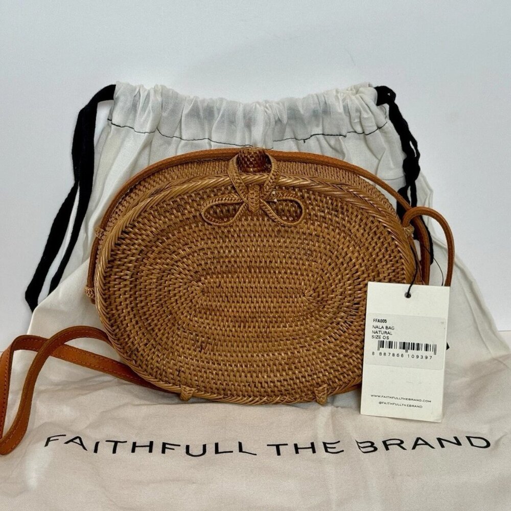 NWT Faithfull the brand Nala tan woven crossbody bag $120